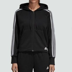 adidas Women's Must Haves 3 Stripes Full Zip Hoodie